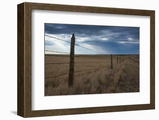 Fence in the Savanah Near the Minuteman Nuclear Missile Site, South Dakota, Usa-Michael Runkel-Framed Photographic Print