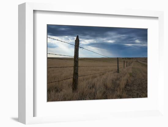 Fence in the Savanah Near the Minuteman Nuclear Missile Site, South Dakota, Usa-Michael Runkel-Framed Photographic Print