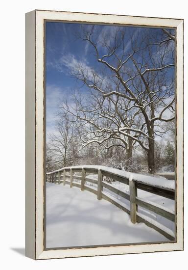 Fence in the Snow #2, Farmington Hills, Michigan ‘09-Monte Nagler-Framed Premier Image Canvas