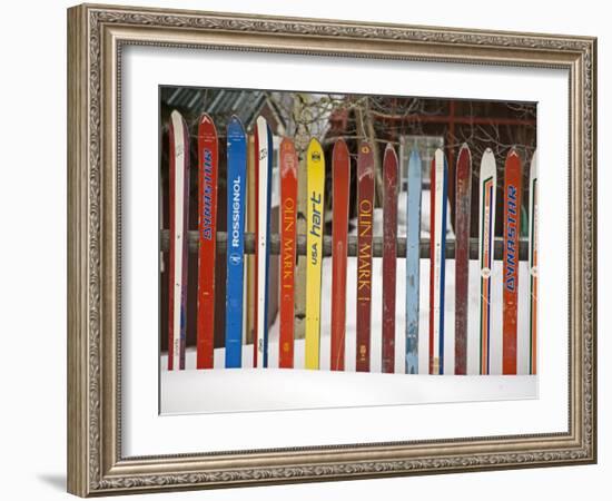 Fence Made from Skis, City of Leadville. Rocky Mountains, Colorado, USA-Richard Cummins-Framed Photographic Print