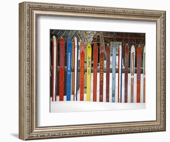 Fence Made from Skis, City of Leadville. Rocky Mountains, Colorado, USA-Richard Cummins-Framed Photographic Print