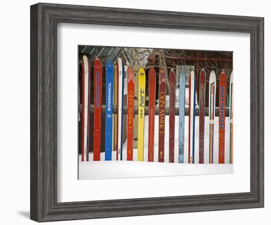 Fence Made from Skis, City of Leadville. Rocky Mountains, Colorado, USA-Richard Cummins-Framed Photographic Print