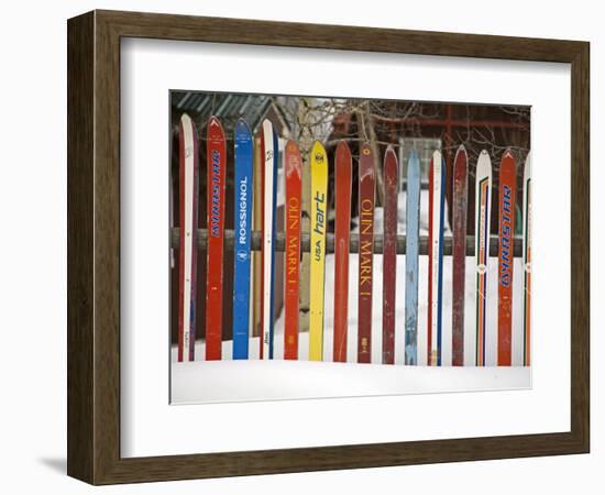 Fence Made from Skis, City of Leadville. Rocky Mountains, Colorado, USA-Richard Cummins-Framed Photographic Print