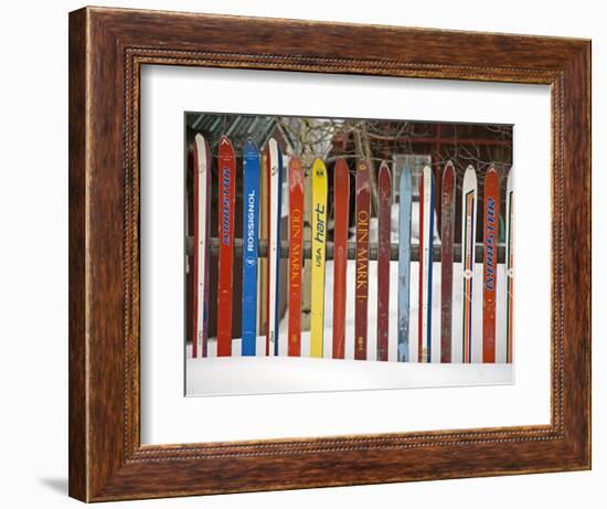 Fence Made from Skis, City of Leadville. Rocky Mountains, Colorado, USA-Richard Cummins-Framed Photographic Print