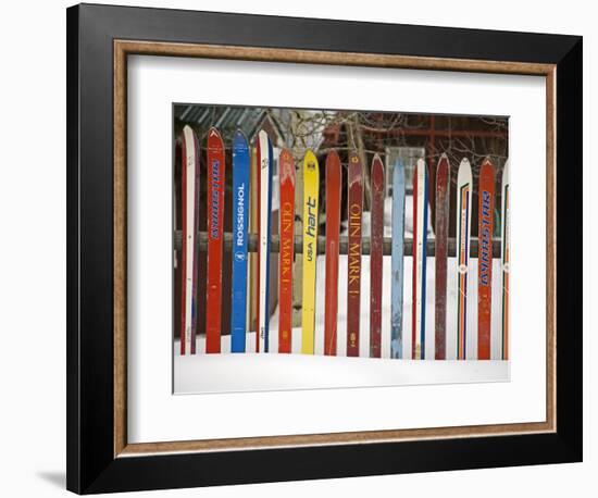 Fence Made from Skis, City of Leadville. Rocky Mountains, Colorado, USA-Richard Cummins-Framed Photographic Print