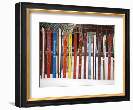 Fence Made from Skis, City of Leadville. Rocky Mountains, Colorado, USA-Richard Cummins-Framed Photographic Print