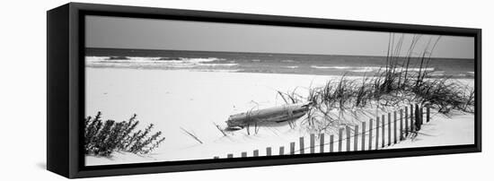 Fence on the Beach, Alabama, Gulf of Mexico, USA-null-Framed Premier Image Canvas