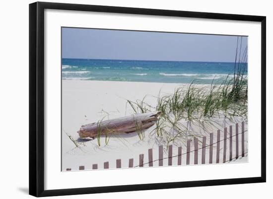 Fence on the beach, Alabama, Gulf of Mexico, USA-null-Framed Photographic Print