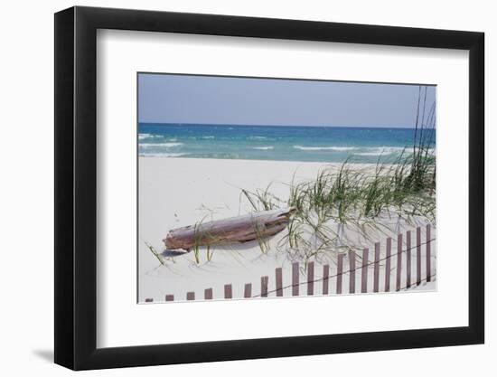 Fence on the beach, Alabama, Gulf of Mexico, USA-null-Framed Photographic Print