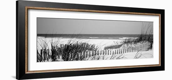 Fence on the Beach, Bon Secour National Wildlife Refuge, Gulf of Mexico, Bon Secour-null-Framed Premium Photographic Print