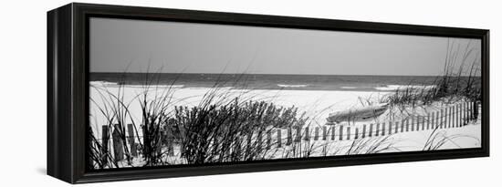 Fence on the Beach, Bon Secour National Wildlife Refuge, Gulf of Mexico, Bon Secour-null-Framed Premier Image Canvas