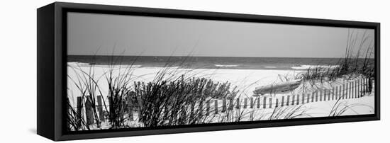 Fence on the Beach, Bon Secour National Wildlife Refuge, Gulf of Mexico, Bon Secour-null-Framed Premier Image Canvas
