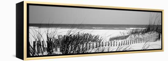 Fence on the Beach, Bon Secour National Wildlife Refuge, Gulf of Mexico, Bon Secour-null-Framed Premier Image Canvas