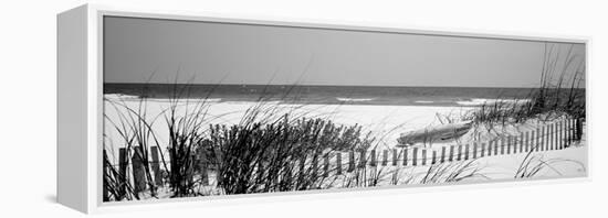 Fence on the Beach, Bon Secour National Wildlife Refuge, Gulf of Mexico, Bon Secour-null-Framed Premier Image Canvas