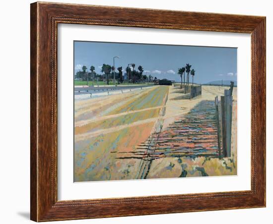 Fence on the Beach, Santa Monica, USA, 2002-Peter Wilson-Framed Giclee Print