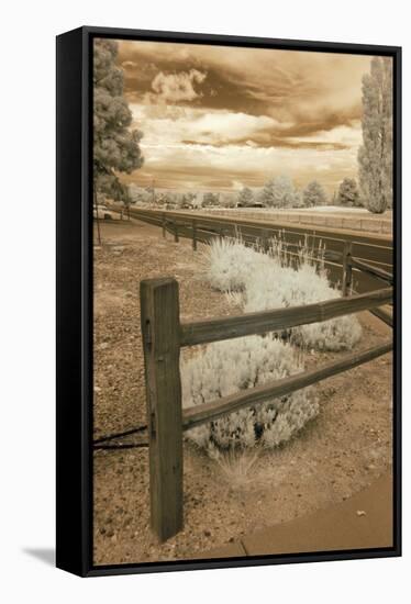 Fence & Road, Albuquerque, New Mexico 06-Monte Nagler-Framed Stretched Canvas