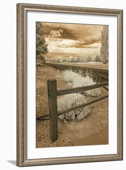 Fence & Road, Albuquerque, New Mexico 06-Monte Nagler-Framed Photographic Print