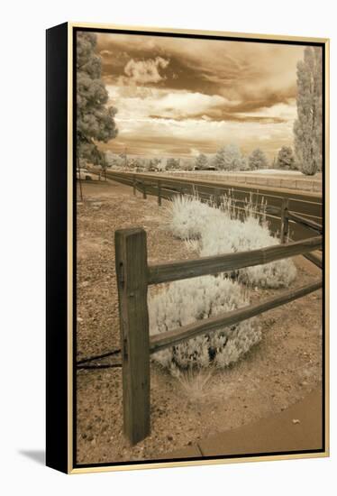 Fence & Road, Albuquerque, New Mexico 06-Monte Nagler-Framed Premier Image Canvas