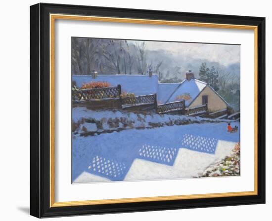 Fence Shadows, 2009-Andrew Macara-Framed Giclee Print