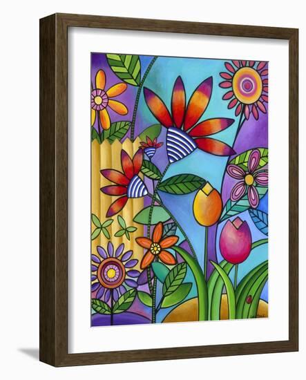 Fence with Flowers-Carla Bank-Framed Giclee Print