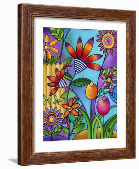 Fence with Flowers-Carla Bank-Framed Giclee Print