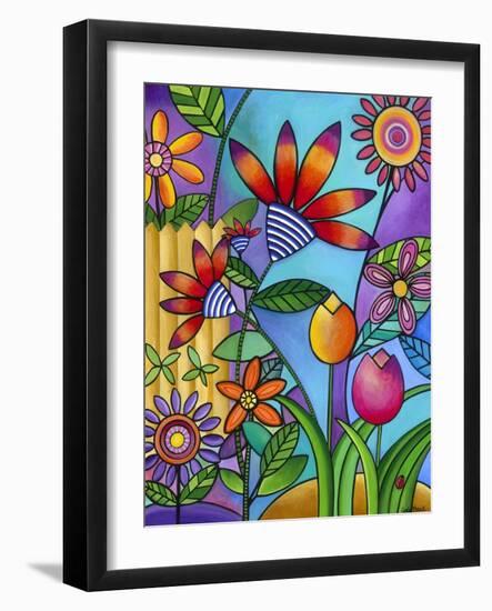 Fence with Flowers-Carla Bank-Framed Giclee Print