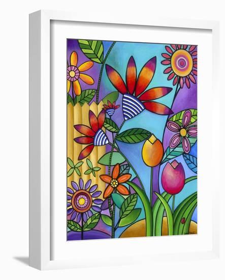 Fence with Flowers-Carla Bank-Framed Giclee Print