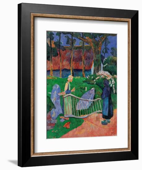 Fence with Flowers-Paul Serusier-Framed Art Print