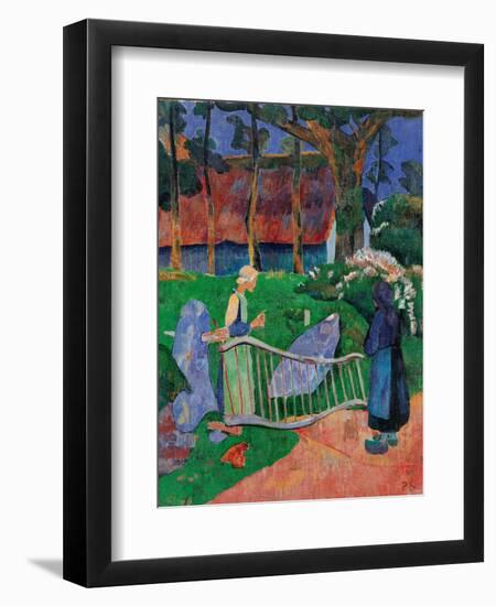 Fence with Flowers-Paul Serusier-Framed Art Print