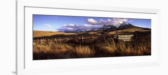 Fence with Mountains in the Background, Colorado, USA-null-Framed Photographic Print