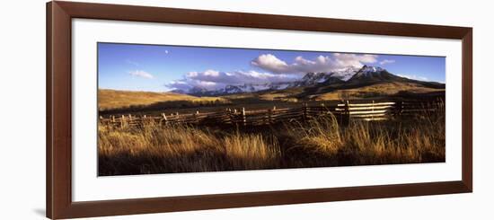 Fence with Mountains in the Background, Colorado, USA-null-Framed Photographic Print