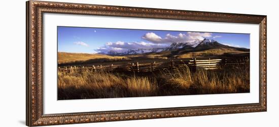 Fence with Mountains in the Background, Colorado, USA-null-Framed Photographic Print