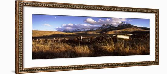 Fence with Mountains in the Background, Colorado, USA-null-Framed Photographic Print