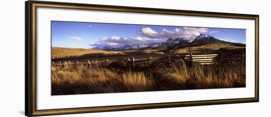 Fence with Mountains in the Background, Colorado, USA-null-Framed Photographic Print