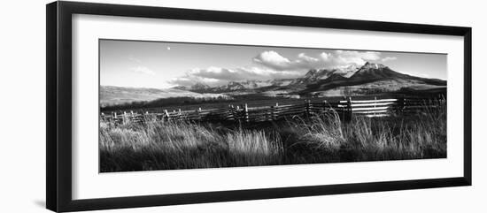 Fence with Mountains in the Background, Colorado, USA-null-Framed Photographic Print