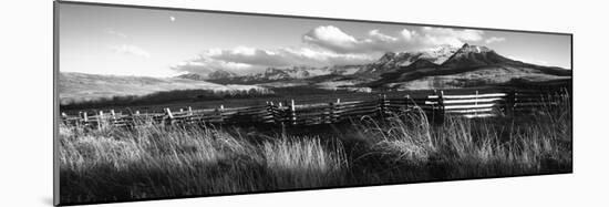 Fence with Mountains in the Background, Colorado, USA-null-Mounted Photographic Print