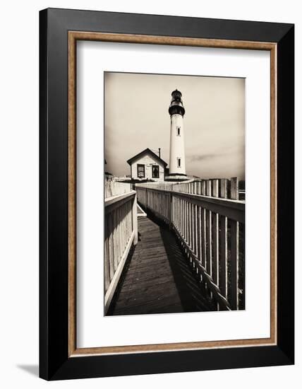 Fenced Path to the Lighthouse, Pigeon Point, CA-George Oze-Framed Photographic Print