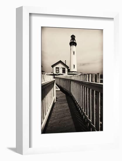 Fenced Path to the Lighthouse, Pigeon Point, CA-George Oze-Framed Photographic Print