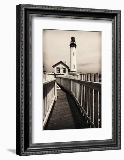 Fenced Path to the Lighthouse, Pigeon Point, CA-George Oze-Framed Photographic Print