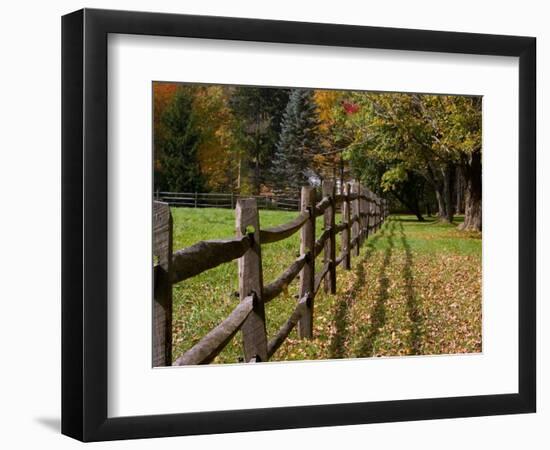 Fenceline, East Arlington, Vermont, USA-Joe Restuccia III-Framed Photographic Print