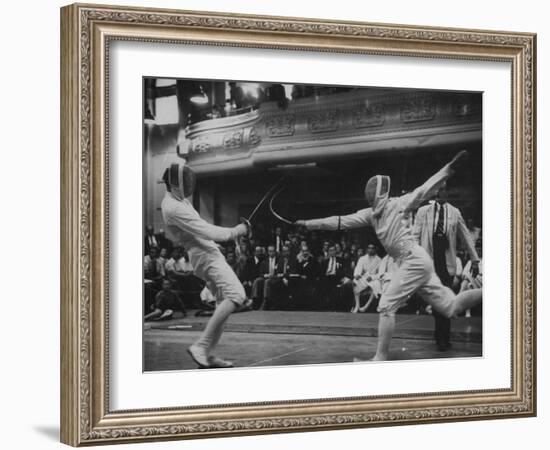 Fencers Competing in the Olympics-John Dominis-Framed Photographic Print