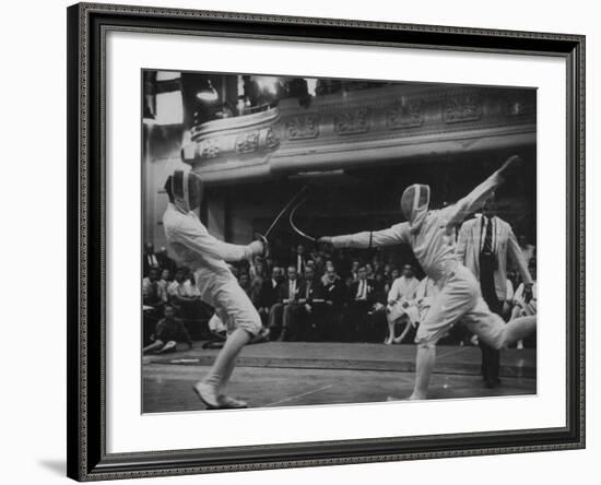 Fencers Competing in the Olympics-John Dominis-Framed Photographic Print