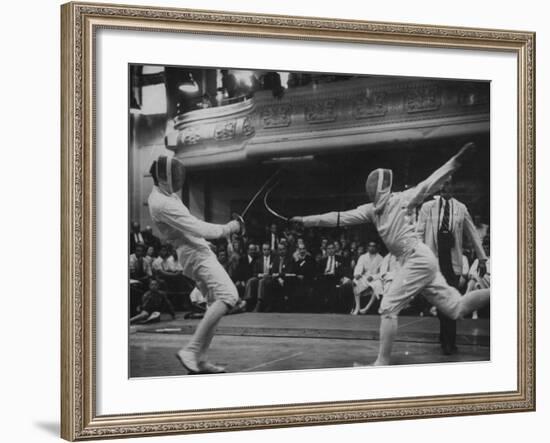 Fencers Competing in the Olympics-John Dominis-Framed Photographic Print