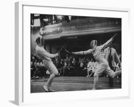 Fencers Competing in the Olympics-John Dominis-Framed Photographic Print