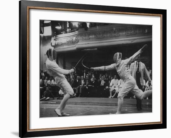 Fencers Competing in the Olympics-John Dominis-Framed Photographic Print