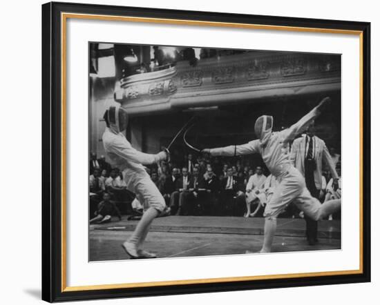 Fencers Competing in the Olympics-John Dominis-Framed Photographic Print