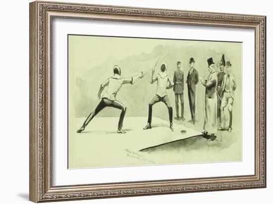 Fencing at Dickel's Academy-Frederic Sackrider Remington-Framed Giclee Print