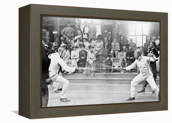 Fencing Competition in the 1912 Olympics in Stockholm-null-Framed Premier Image Canvas