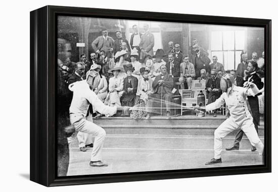 Fencing Competition in the 1912 Olympics in Stockholm-null-Framed Premier Image Canvas