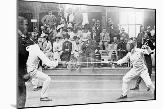 Fencing Competition in the 1912 Olympics in Stockholm-null-Mounted Photographic Print